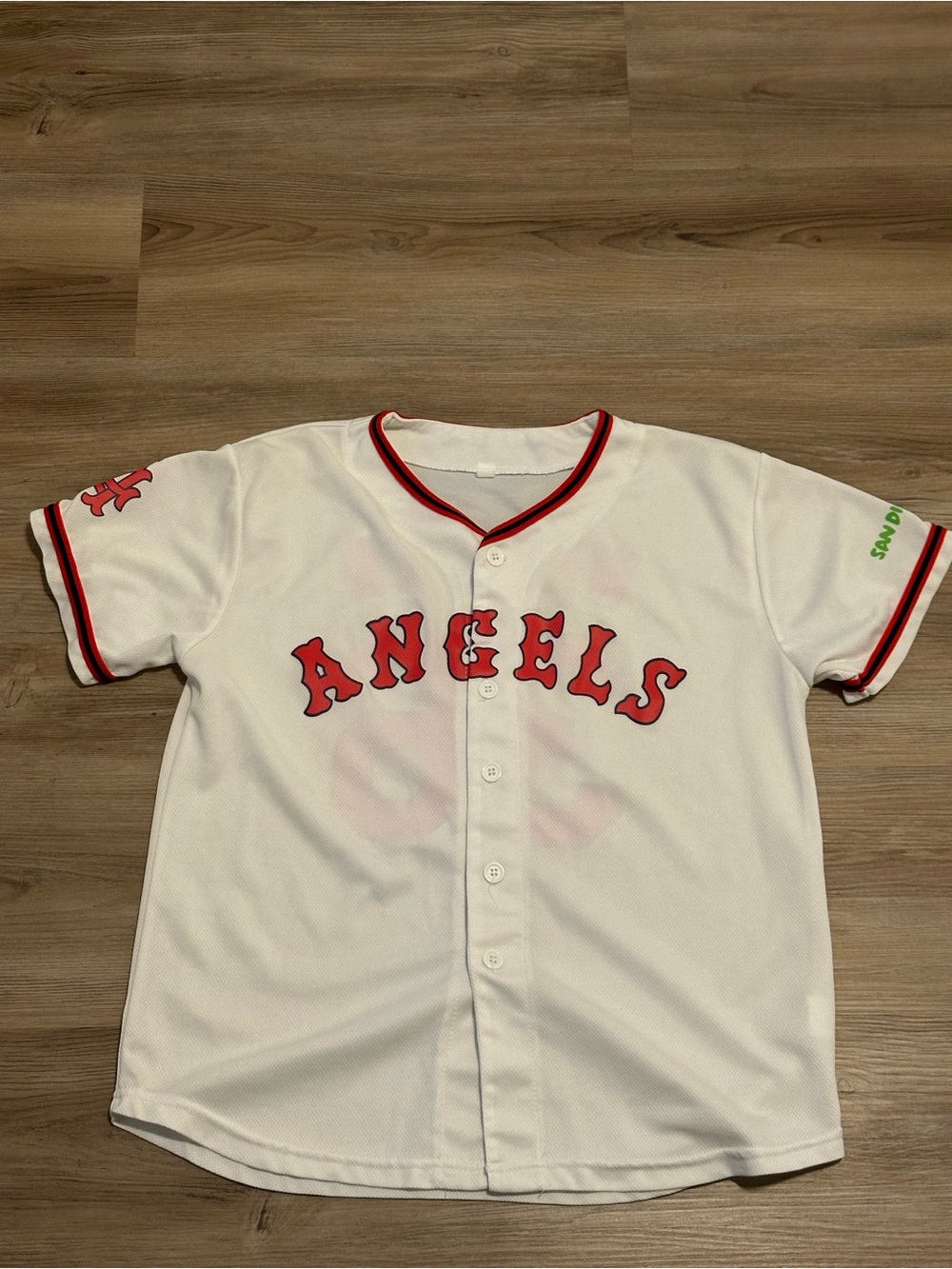 White & Red 'Angels Baseball Jersey